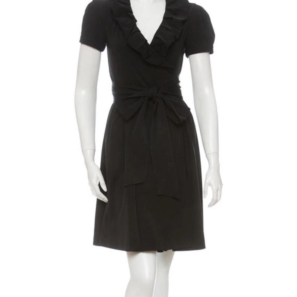 Diane Von Furstenberg for Neiman Marcus-Elegant Black Wrap Dress-8